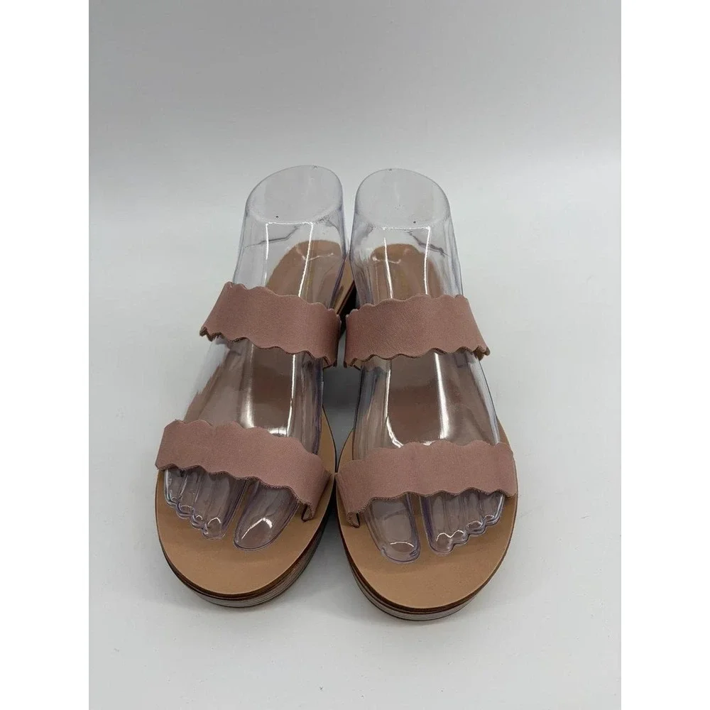 Sophia Milano Sandals, Rose Pink Flats Leather, Made in Italy, Women's Size 9.5